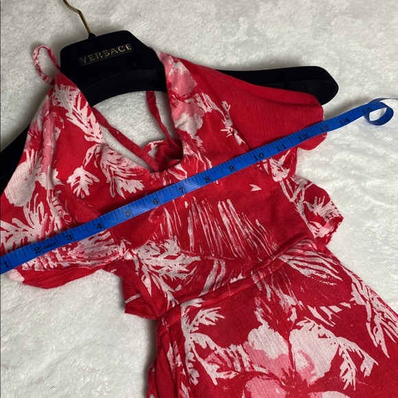 Free People Floral Red Maxi Dress with Slit Size XS - Picture 14 of 15